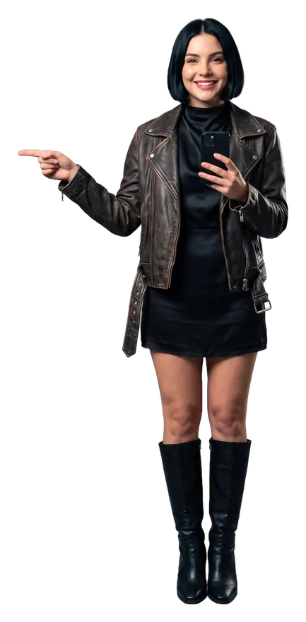Vera Lockwood, the host of this guide, points at the list of rooms, nearest first